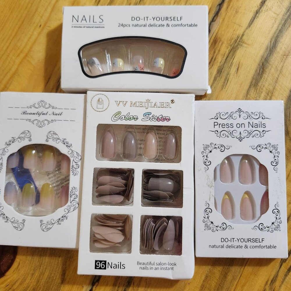 Press On Nails Bundle Mixed Styles & Brands Short Medium Gloss Matte DIY Set - Picture 7 of 7